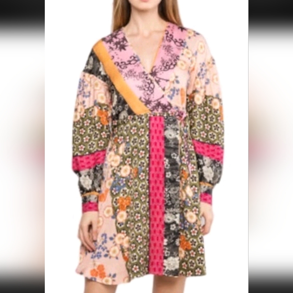 PINKO Chic Floral Long Sleeve Dress